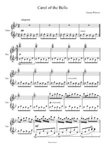 nuty na pianino do utworu carol of the bells