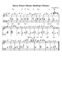 nuty na pianino do utworu harry potter theme