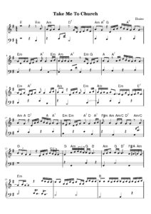 nuty na pianino do utworu take me to church