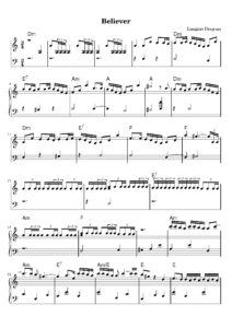 nuty na pianino do utworu believer