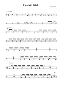 nuty na perkusję do utworu cosmic girl