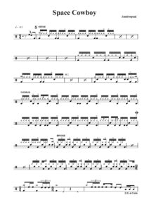 nuty na perkusję do utworu space cowboy