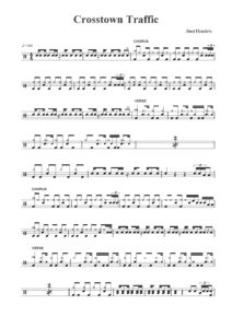 nuty na perkusję do utworu crosstown traffic