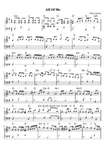 nuty na pianino do utworu all of me