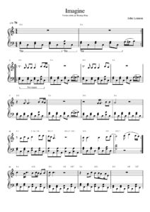 nuty na pianino do utworu imagine