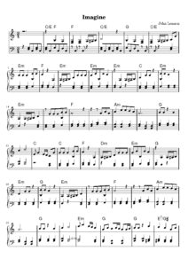 imagine piano sheet music