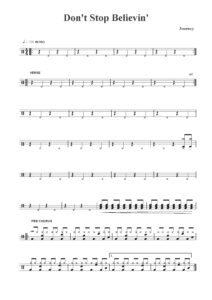 nuty na perkusję do utworu don't stop believin'