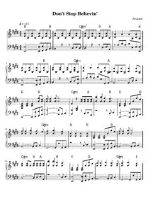 nuty na pianino do utworu don't stop believin'