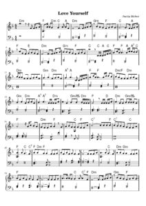 nuty na pianino do utworu love yourself