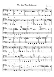 nuty na pianino do utworu the one that got away