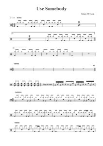 nuty na perkusję do utworu use somebody