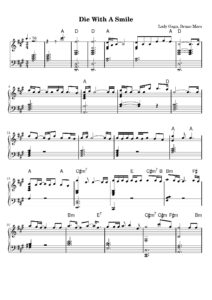 nuty na pianino do utworu die with a smile