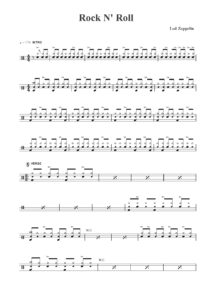 rock and roll drum sheet music