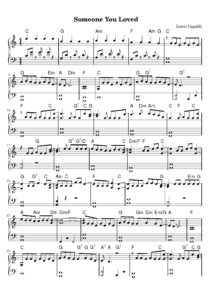 nuty na pianino do utworu someone you loved