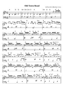 nuty na pianino do utworu old town road