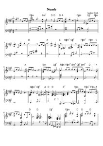 nuty na pianino do utworu numb