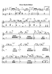 nuty na pianino do utworu over each other