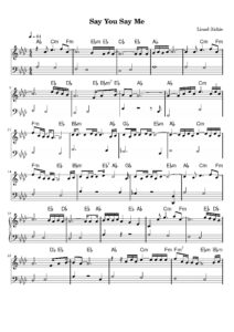 nuty na pianino do utworu say you say me
