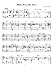 nuty na pianino do utworu what a wonderful world