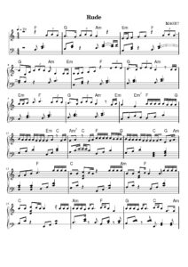 nuty na pianino do utworu rude