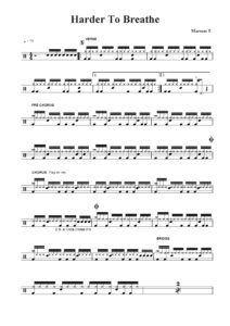 nuty na perkusję do utworu harder to breathe