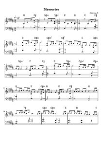 nuty na pianino do utworu memories