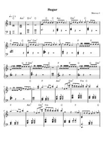 nuty na pianino do utworu sugar