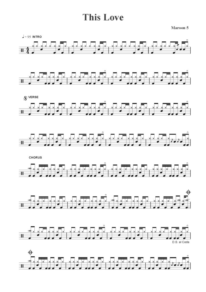 this love drum sheet music