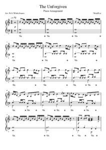 nuty na pianino do utworu the unforgiven