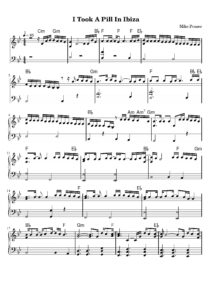 nuty na pianino do utworu i took a pill in ibiza