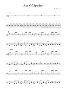 nuty na perkusję do utworu ace of spades