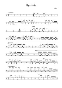 nuty na perkusję do utworu hysteria
