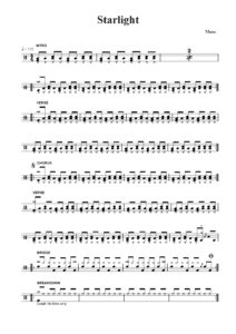 nuty na perkusję do utworu starlight