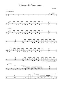 nuty na perkusję do utworu come as you are