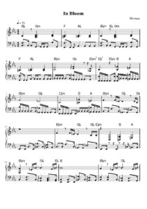 nuty na pianino do utworu in bloom