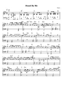 nuty na pianino do utworu stand by me