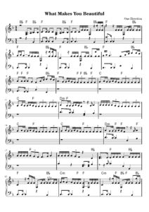 nuty na pianino do utworu what makes you beautiful
