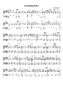 nuty na pianino do utworu counting stars