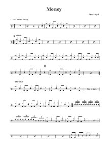 nuty na perkusję do utworu money