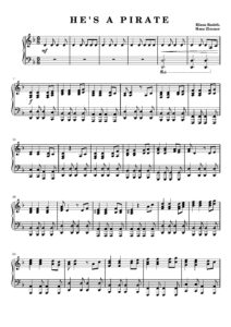 nuty na pianino do utworu he's a pirate