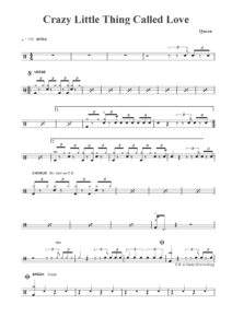 nuty na perkusję do utworu crazy little thing called love