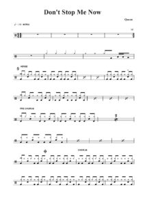 nuty na perkusję do utworu don't stop me now