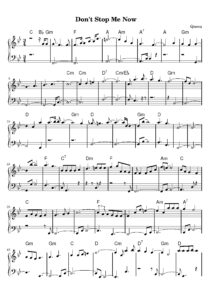 nuty na pianino do utworu don't stop me now