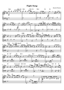 nuty na pianino do utworu fight song