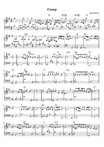 nuty na pianino do utworu creep