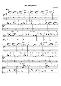 nuty na pianino do utworu no surprises