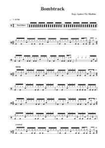 bombtrack drum sheet music