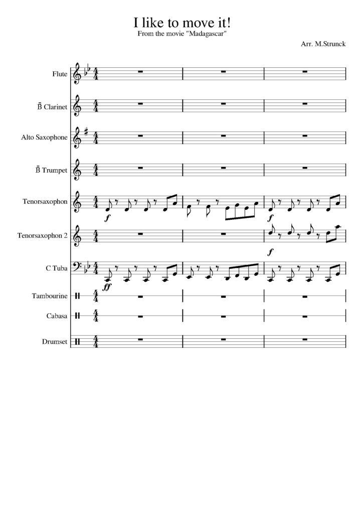 partytura z głosami do utworu i like to move it