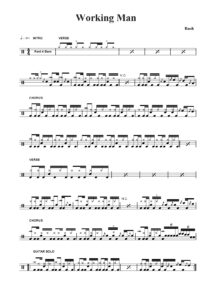 nuty na perkusję do utworu working man