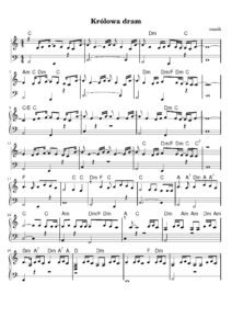 nuty na pianino do utworu królowa dam
